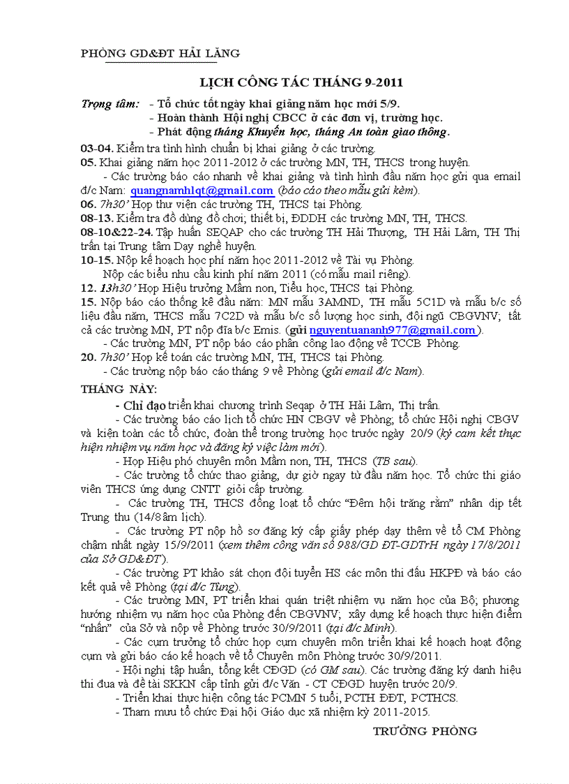 image for page Lịch tháng 9 PGD