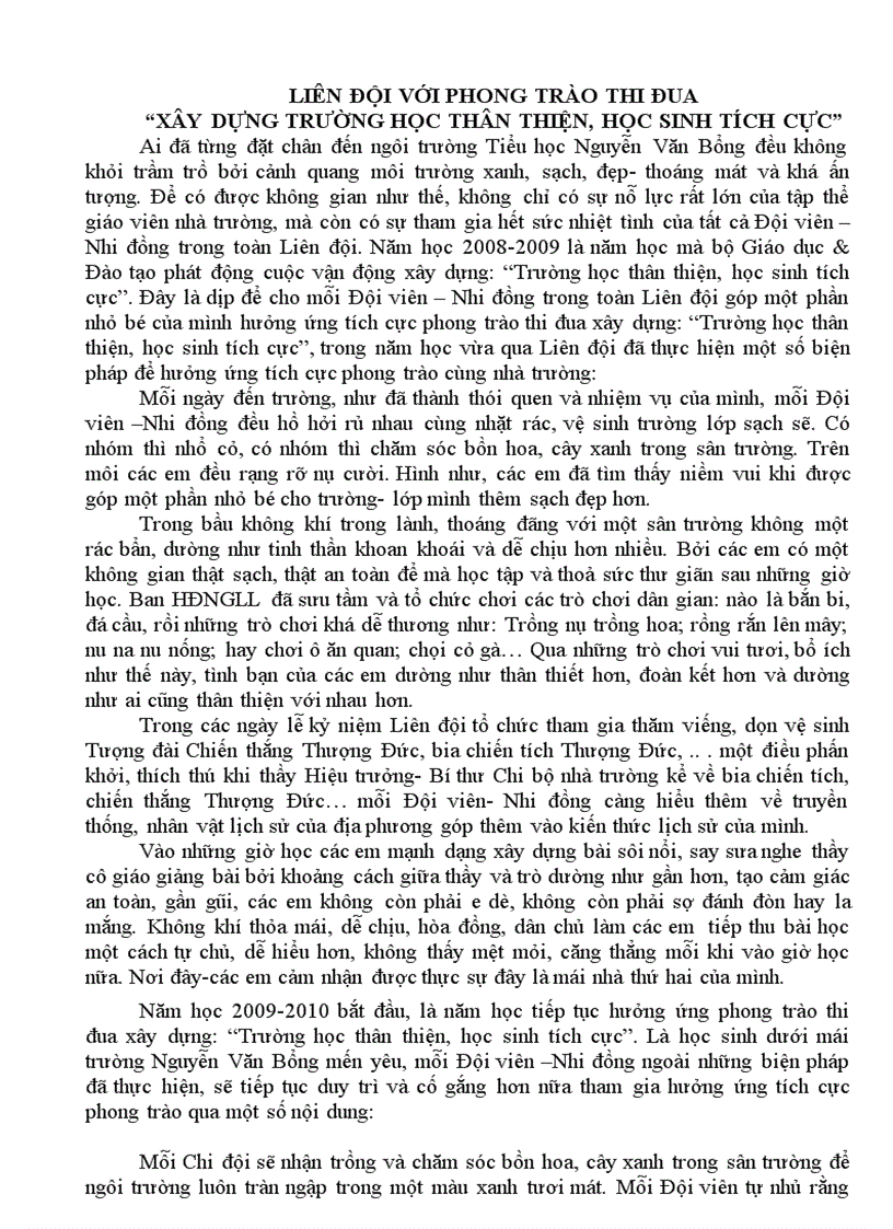 image for page Liên đội với phong trào thi đua xây dựng trường học thân thiện hs tích cực