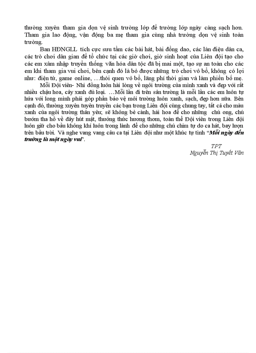 image for page Liên đội với phong trào thi đua xây dựng trường học thân thiện hs tích cực