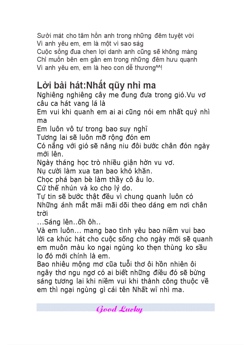 image for page Lời các bài hát
