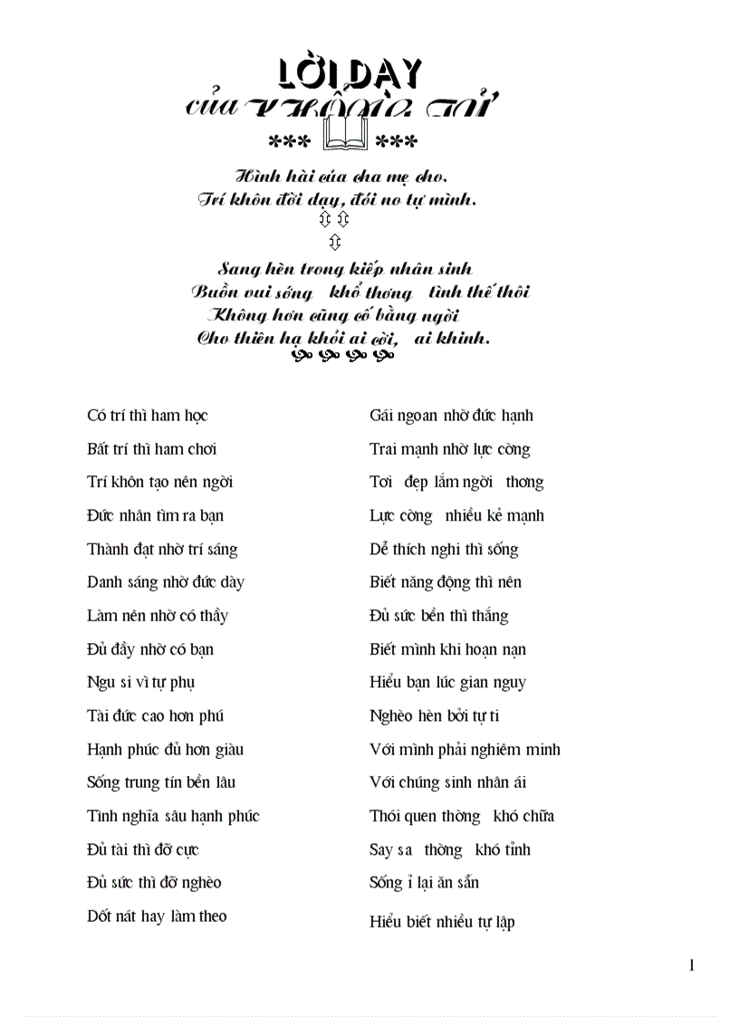 Lời Dạy Của Khổng Tử