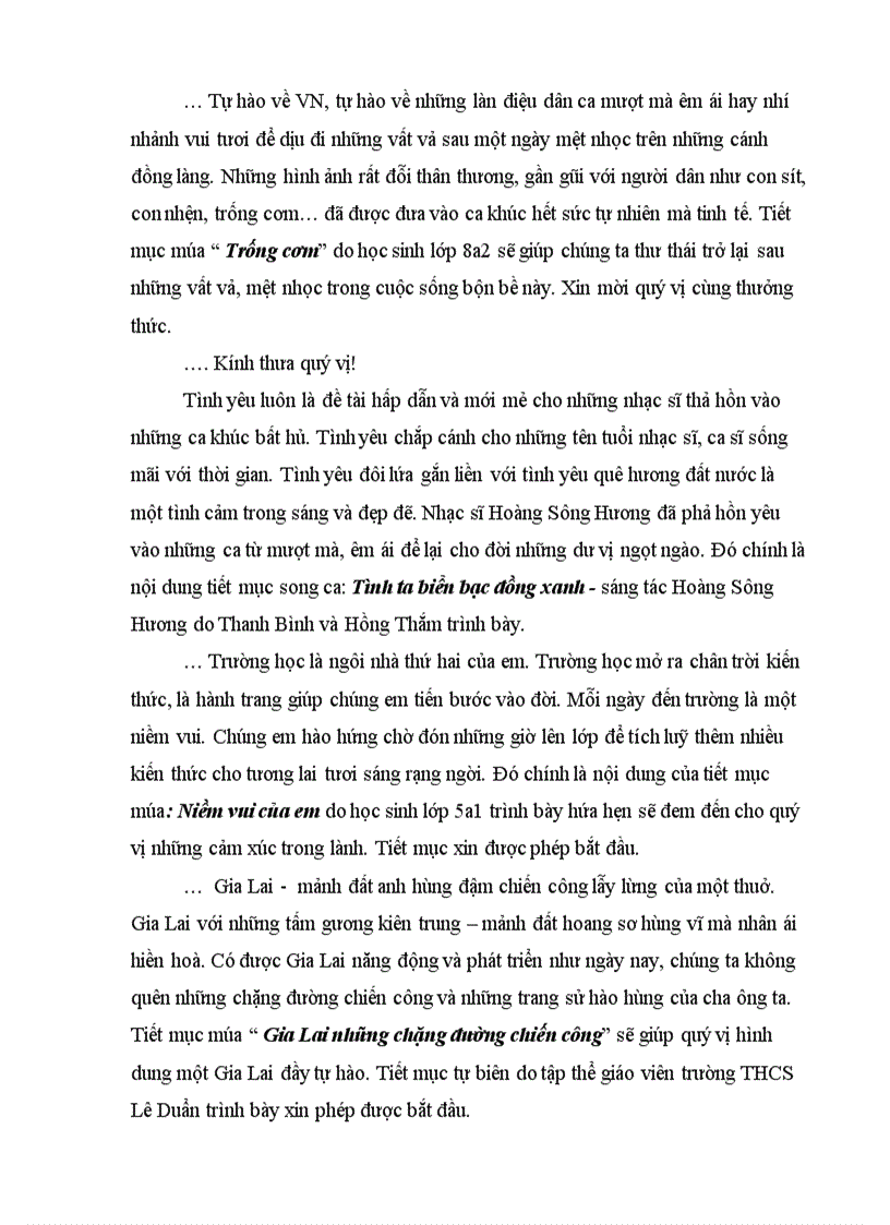 image for page Lời giới thiệu chương trình văn nghệ