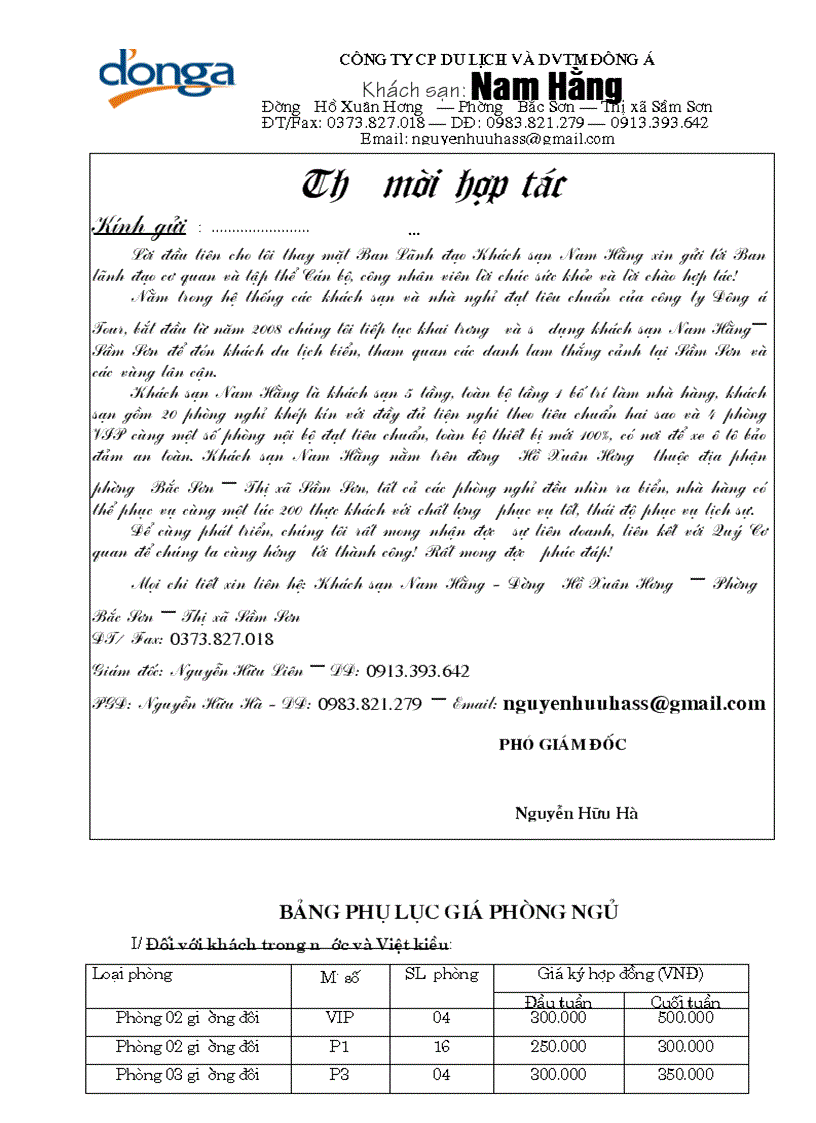 Lời Ngỏ Thư Mời Hợp Tac Xem Cho Vui