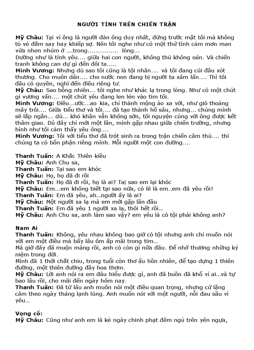 image for page Lời Trích đoạn Cải lương Rất hay và chính xác