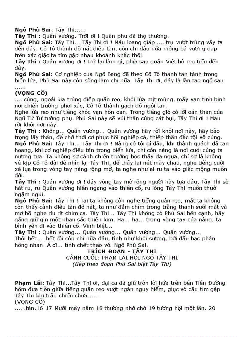 image for page Lời Trích đoạn Cải lương Rất hay và chính xác