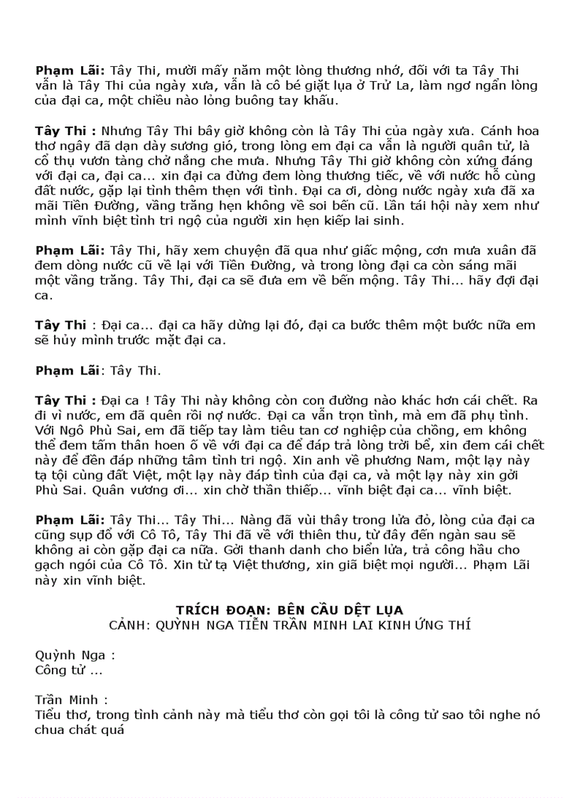 image for page Lời Trích đoạn Cải lương Rất hay và chính xác