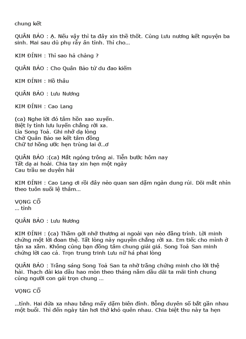 image for page Lời Trích đoạn Cải lương Rất hay và chính xác