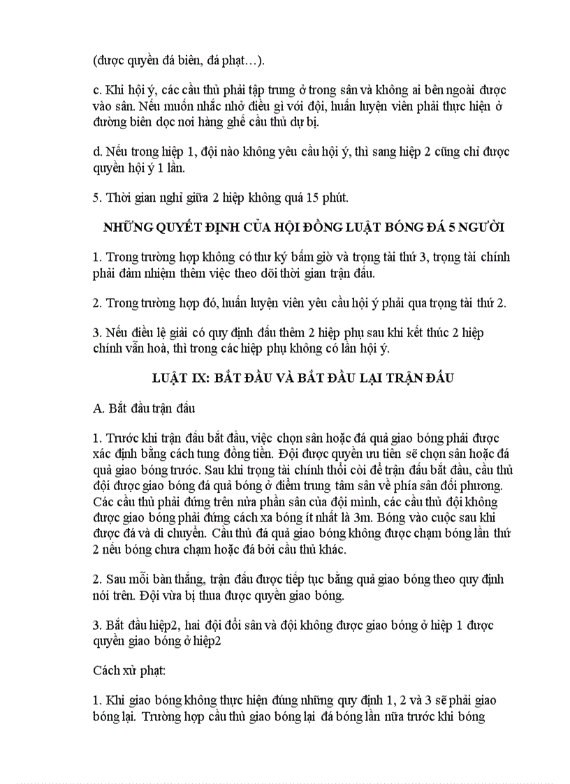 image for page Luat bong da 5 nguoi 2