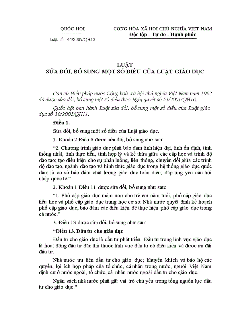 image for page Luật GD sửa đổi 2010