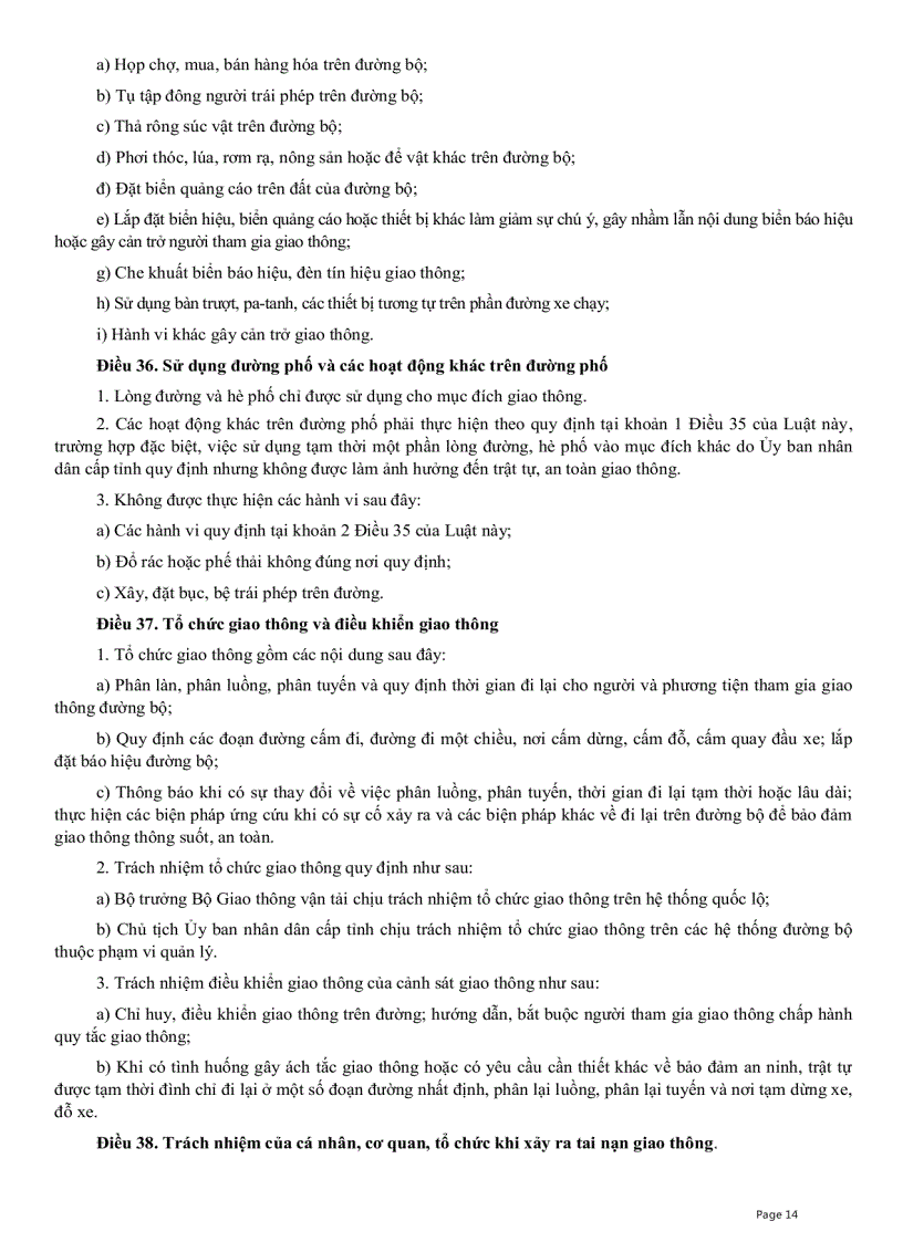 image for page Luật GT Đường Bộ 2008