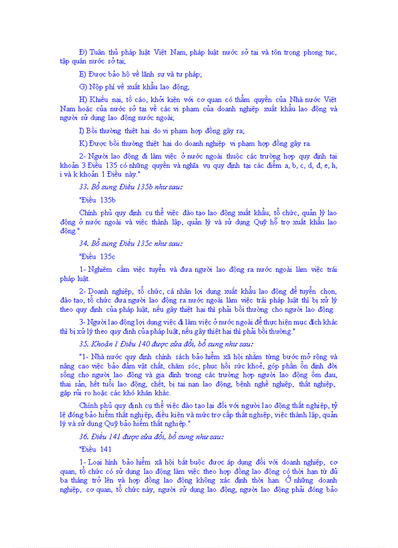 image for page Luật lao động bổ sung