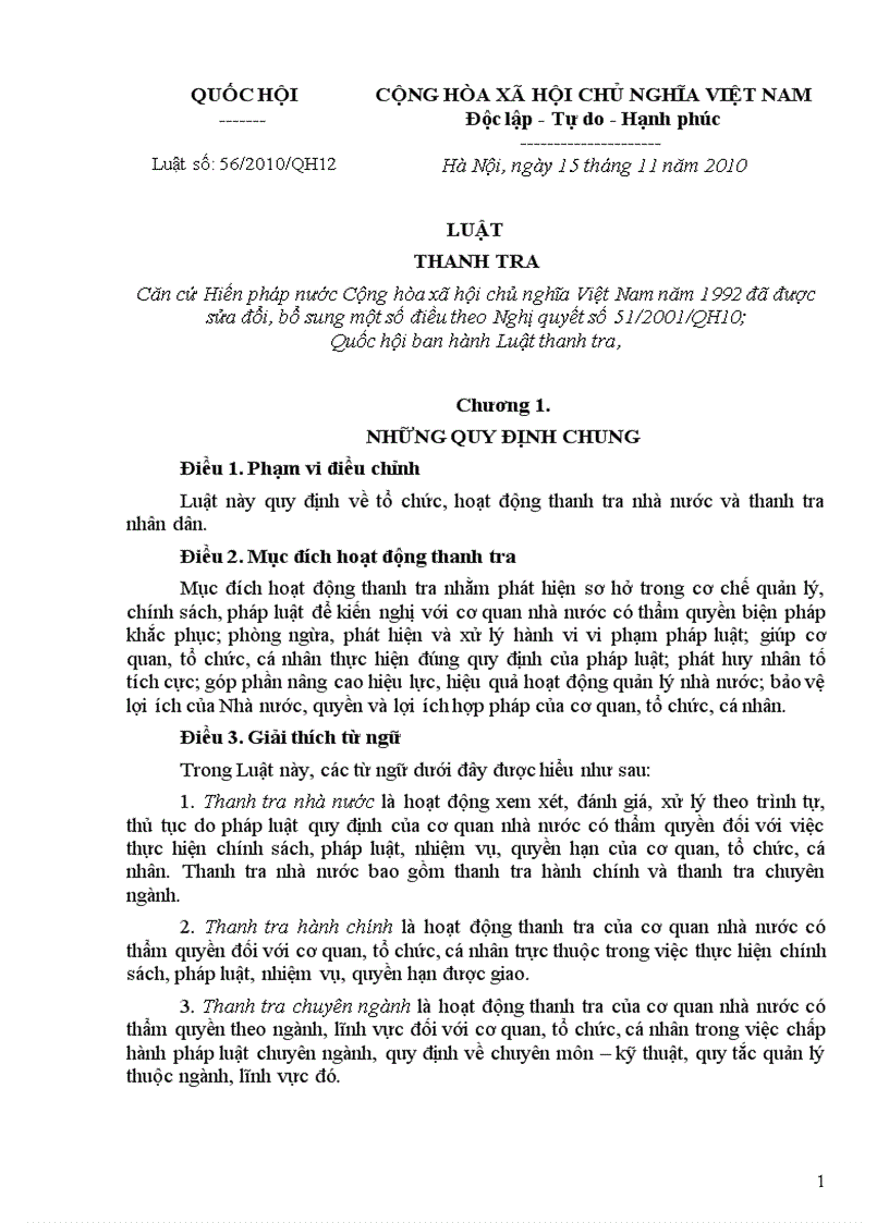 image for page Luật Thanh Tra 2010