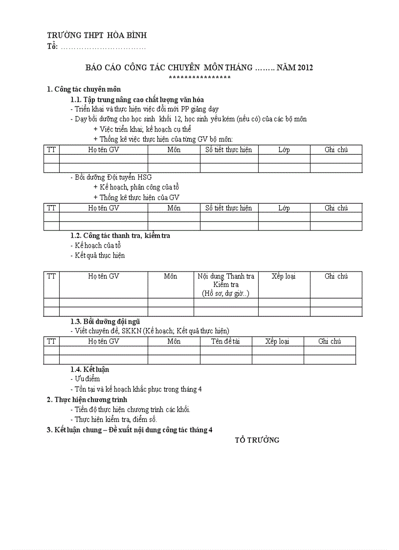 image for page Mẫu báo cáo chuyên môn hằng tháng