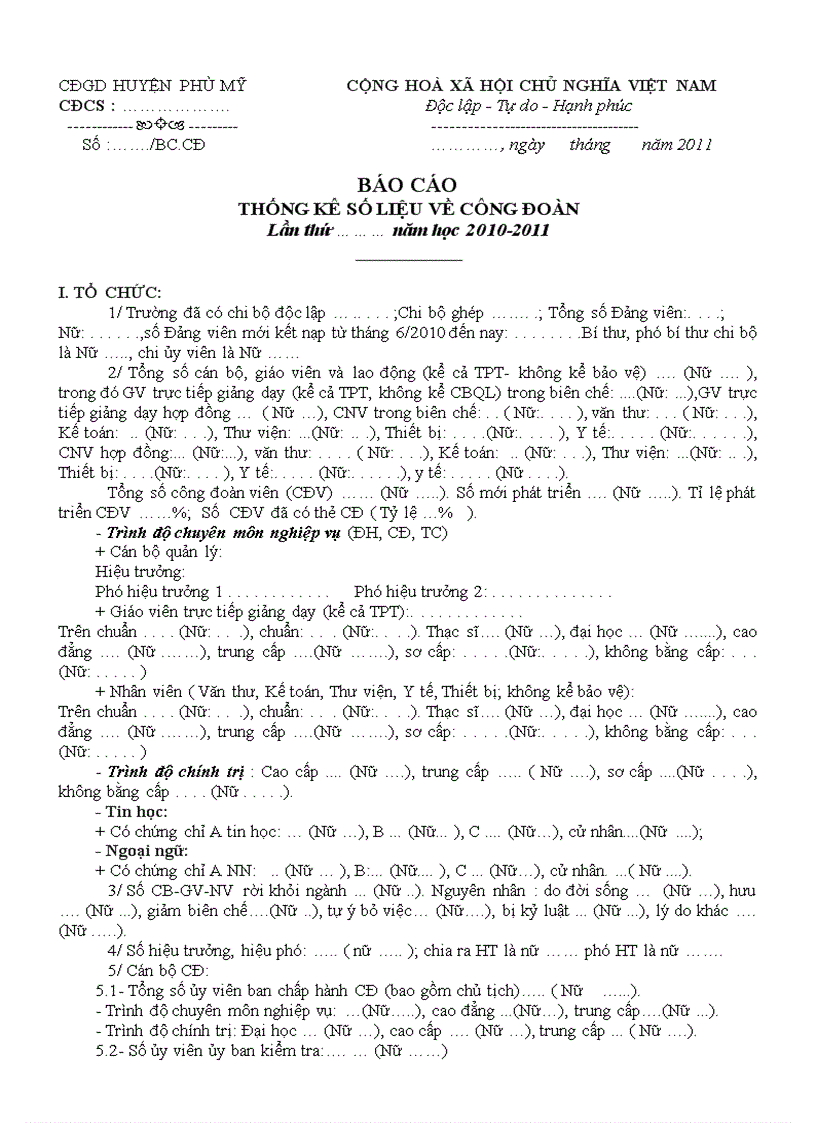 image for page Mẫu báo cáo số liệu tổng kết cđ nh 2010 2011