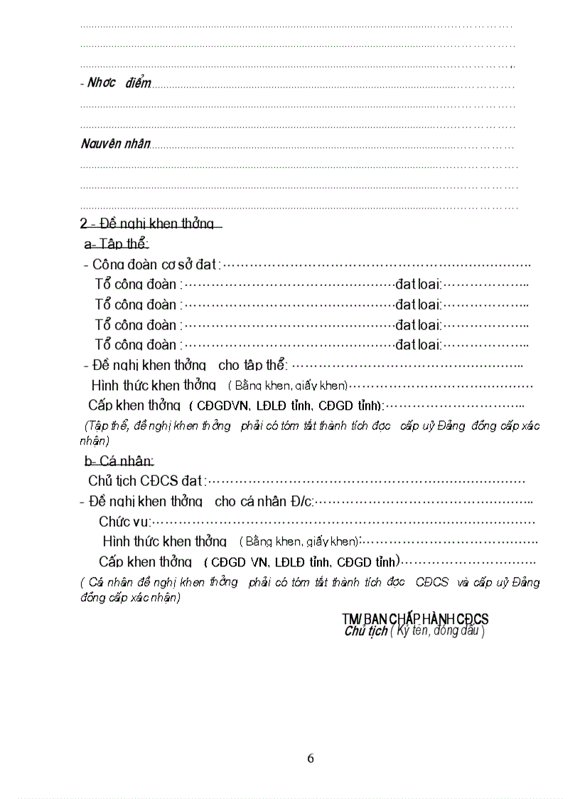 image for page Mẫu báo cáo tổng kết CĐCS cuối năm