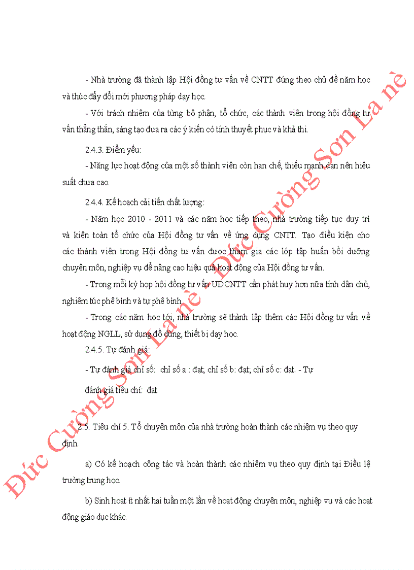 image for page Mẫu báo cáo tự đánh giá dành cho THCS