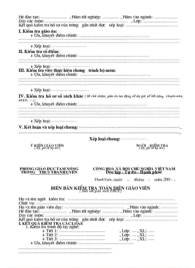 image for page Mẫu biên bản đánh giá tiết dạy