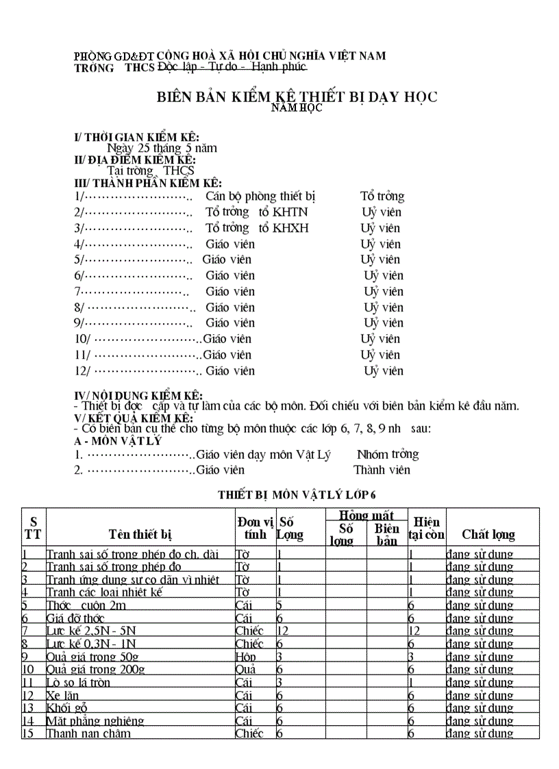 image for page Mẫu biên bản kiểm kê thư viện
