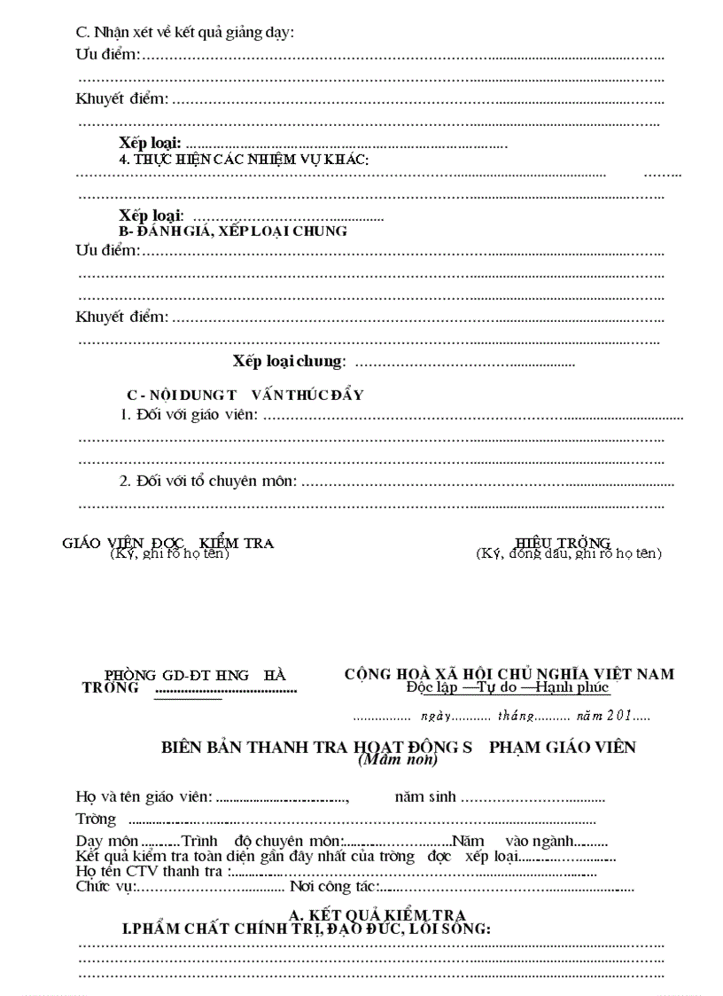 image for page Mau Bien ban kiem tra hoat dong SP GV