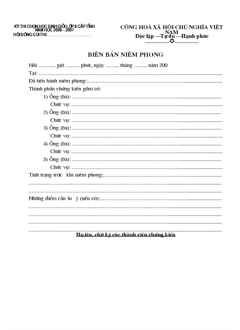 image for page Mẫu biên bản mở niêm phong