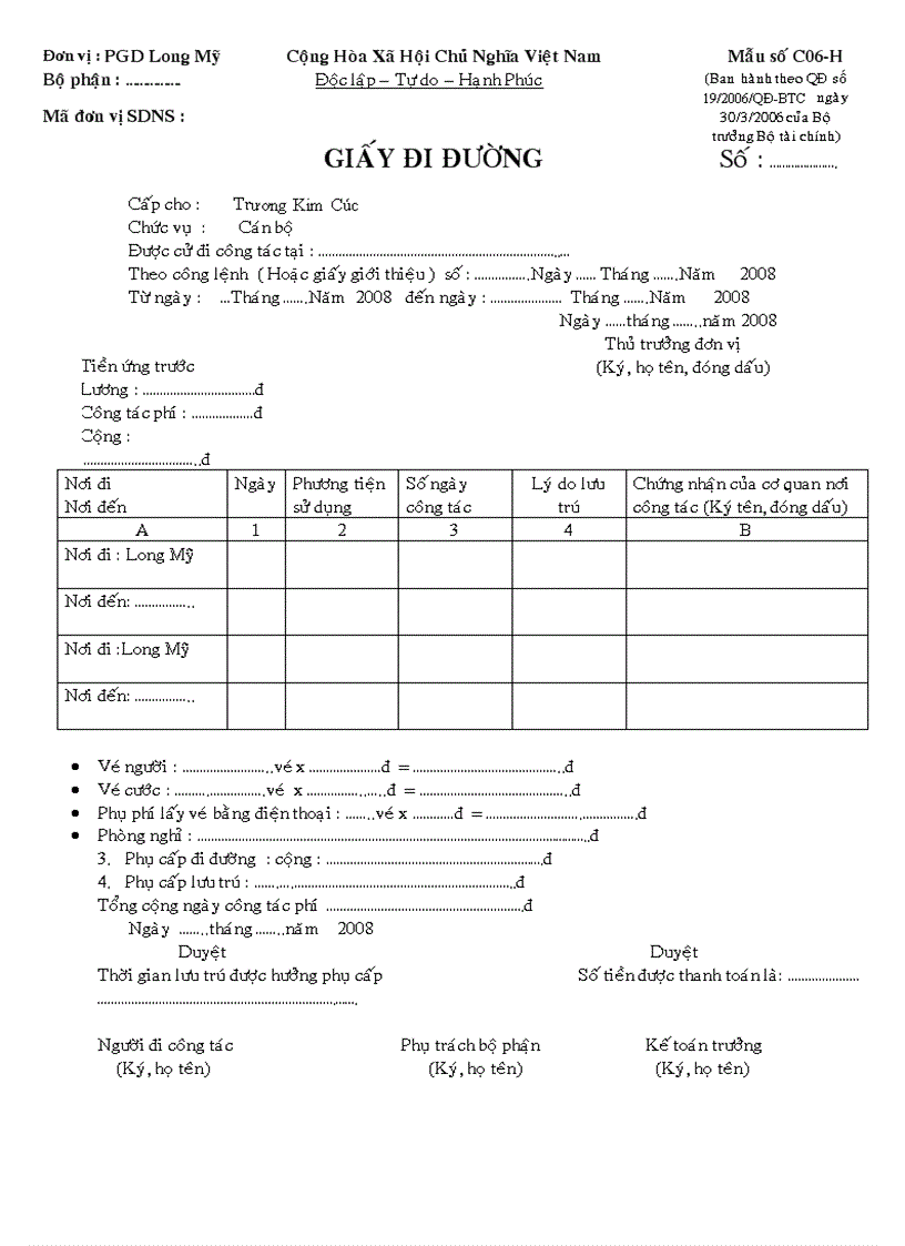 image for page Mẫu công lệnh