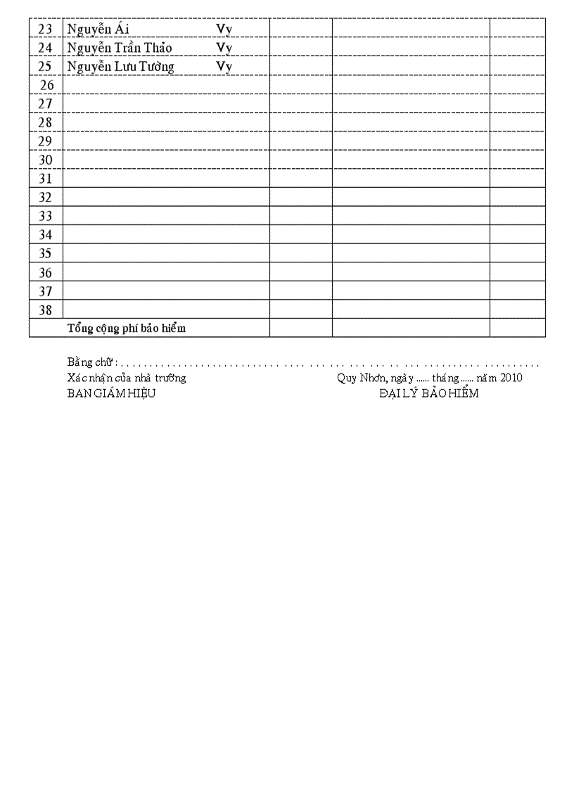 image for page Mẫu Danh sách HS tham gia BHTT