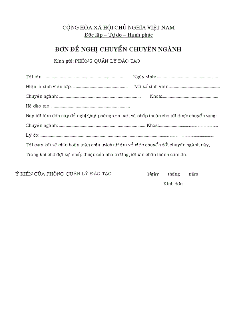 image for page Mẫu đơn CHUYEN CHUYEN NGANH