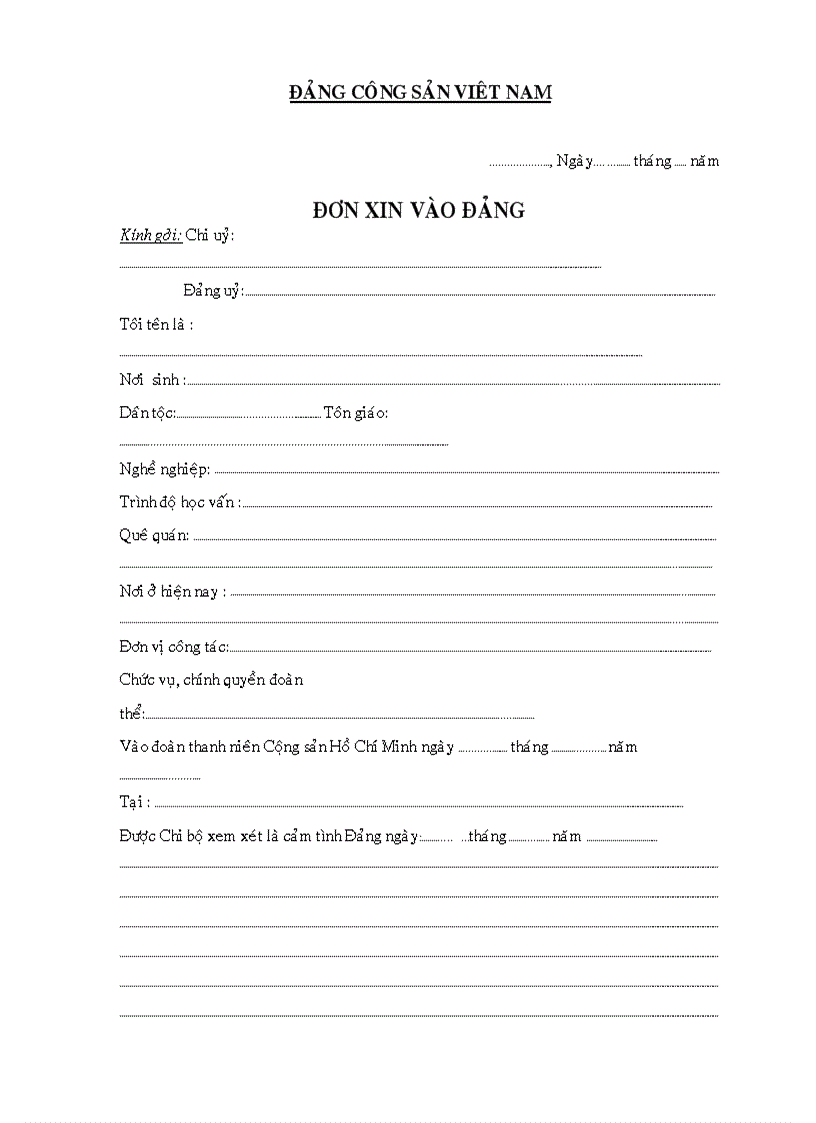 image for page Mau don xin vao dang viet tay