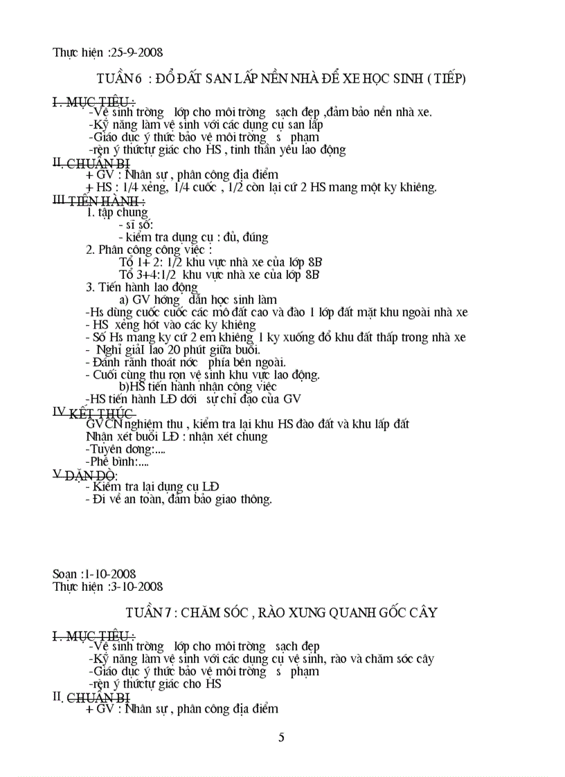 image for page Mẫu giáo án lao động