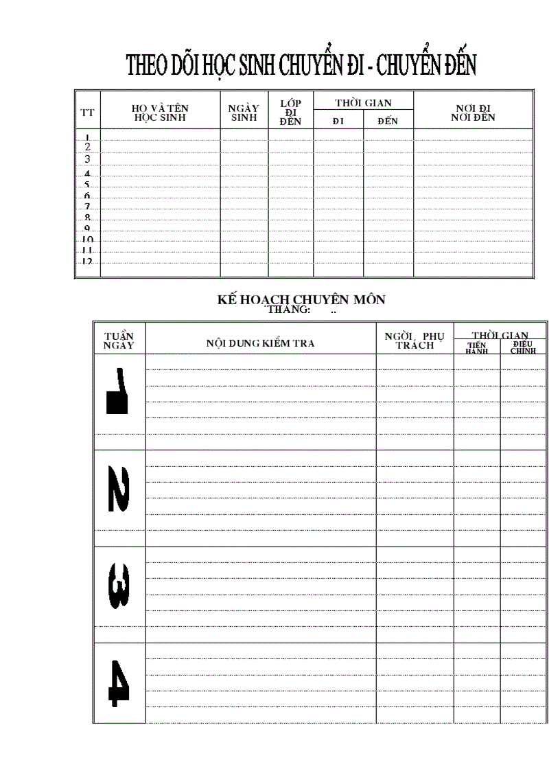 image for page Mẫu kế hoạch chuyên môn trường