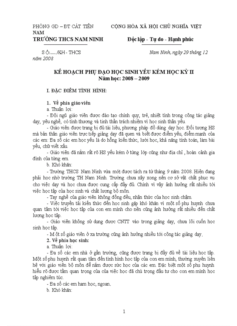 image for page Mau Ke hoach phu dao HS yeu kem