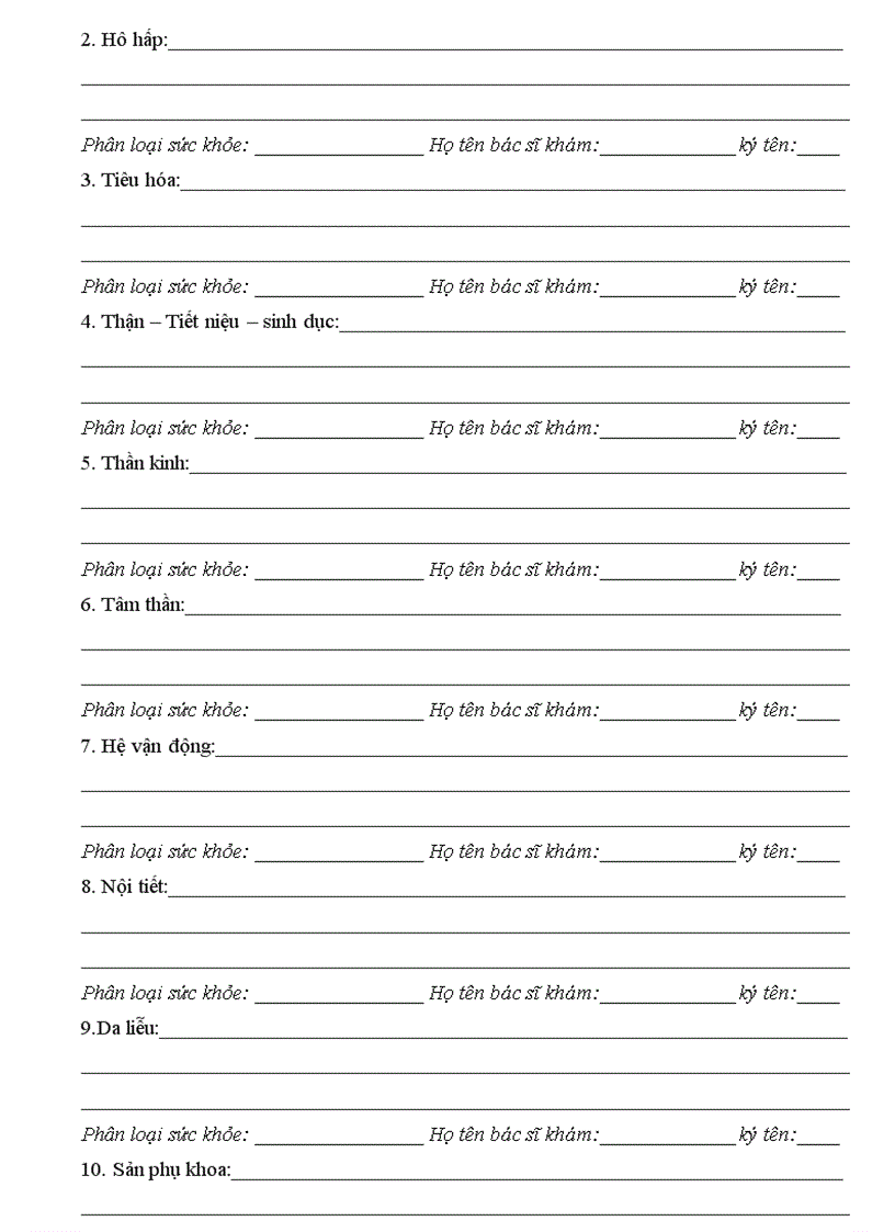 image for page Mẫu khám sức khỏe thi TDTT