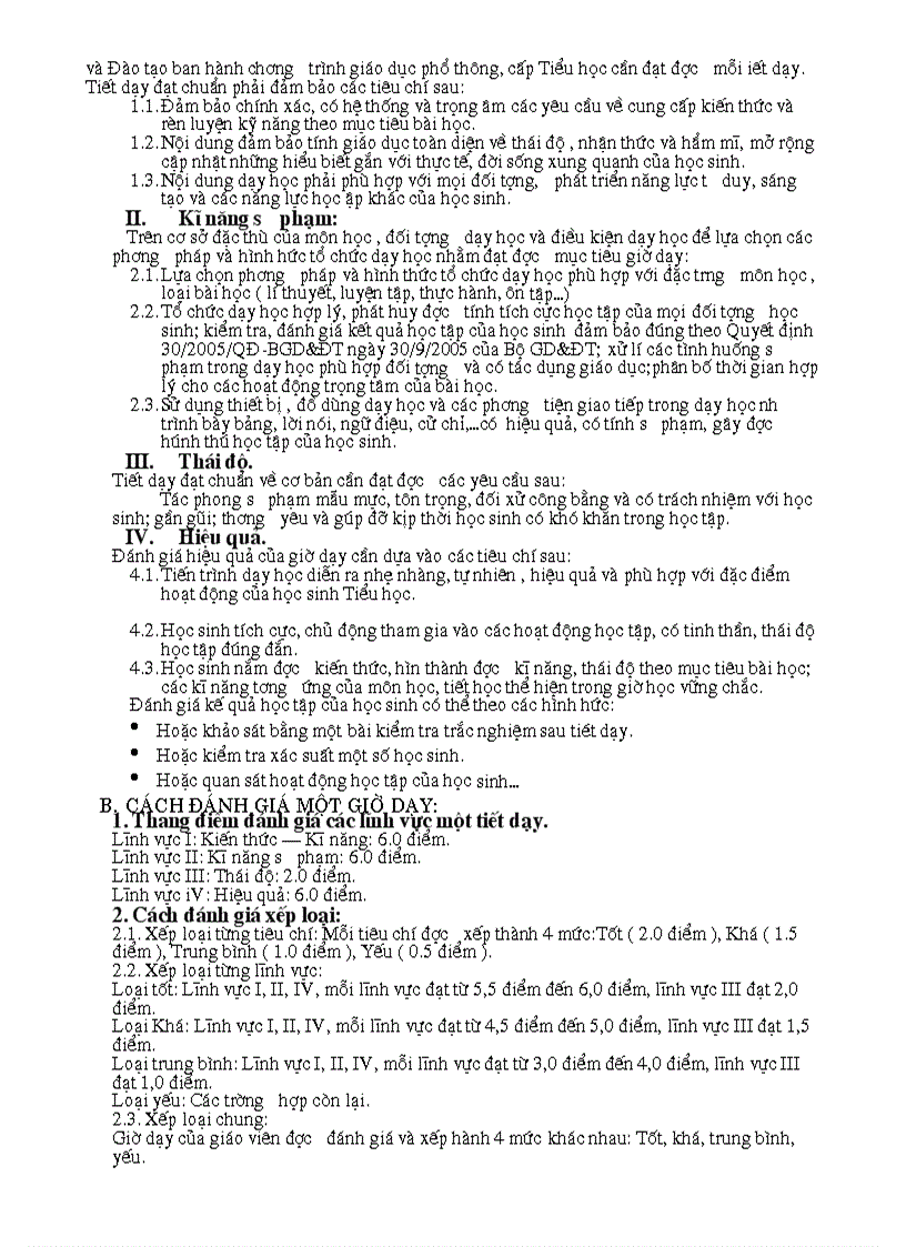 image for page Mẫu phiếu đánh giá tiết dạy và HD đánh giá