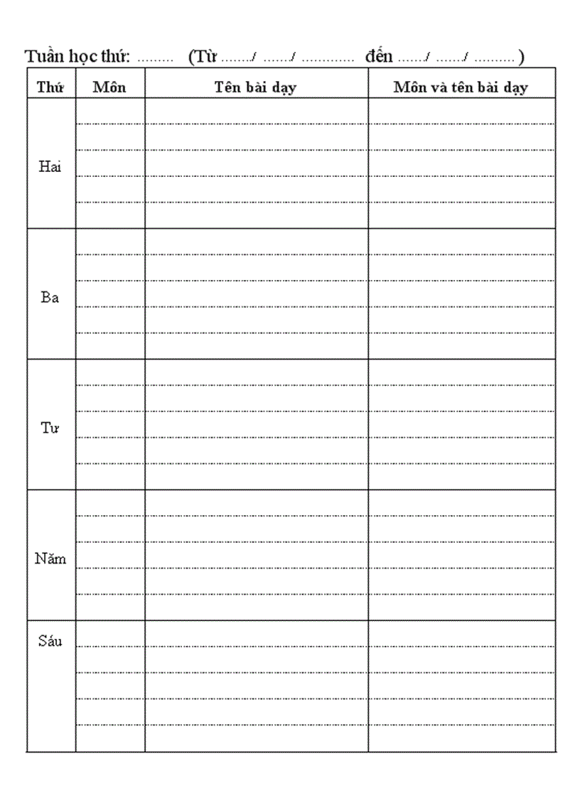 image for page Mẫu sổ chương trình