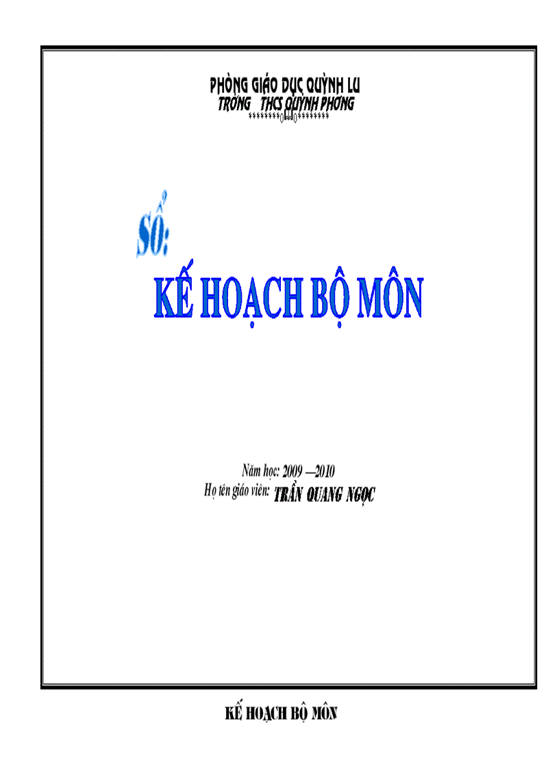 image for page Mẫu sổ kế hoạch bộ môn mới