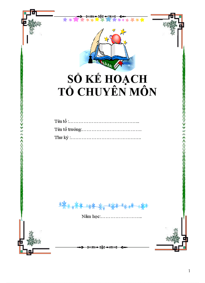 image for page Mẫu sổ Kế hoạch dành cho tổ chuyên môn