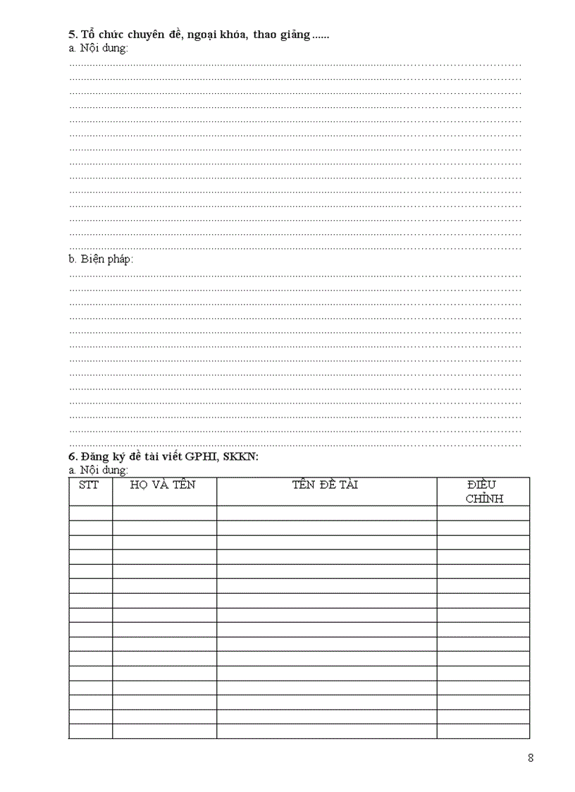 image for page Mẫu sổ Kế hoạch dành cho tổ chuyên môn