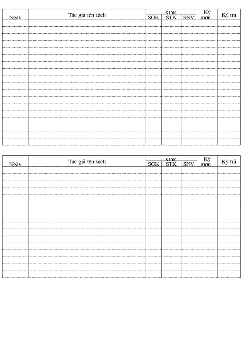 image for page Mẫu sổ mượn thư viện