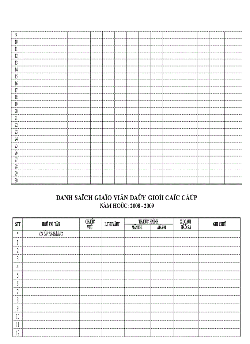 image for page Mẫu sổ theo dõi giáo viên