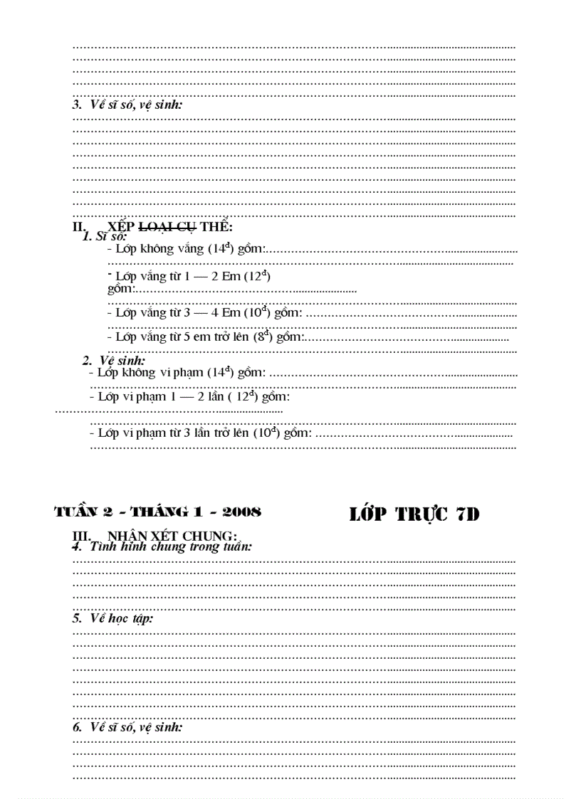 image for page Mẫu sổ trực tuần THCS