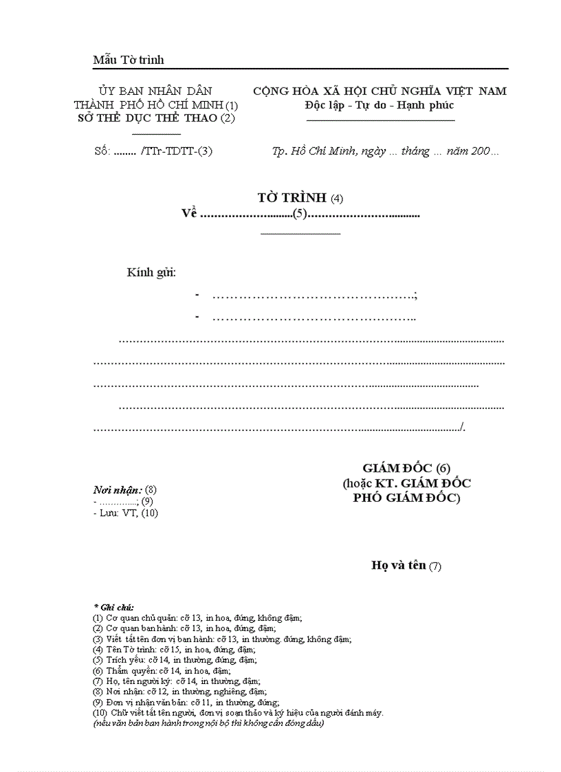 image for page Mẫu Tờ trình