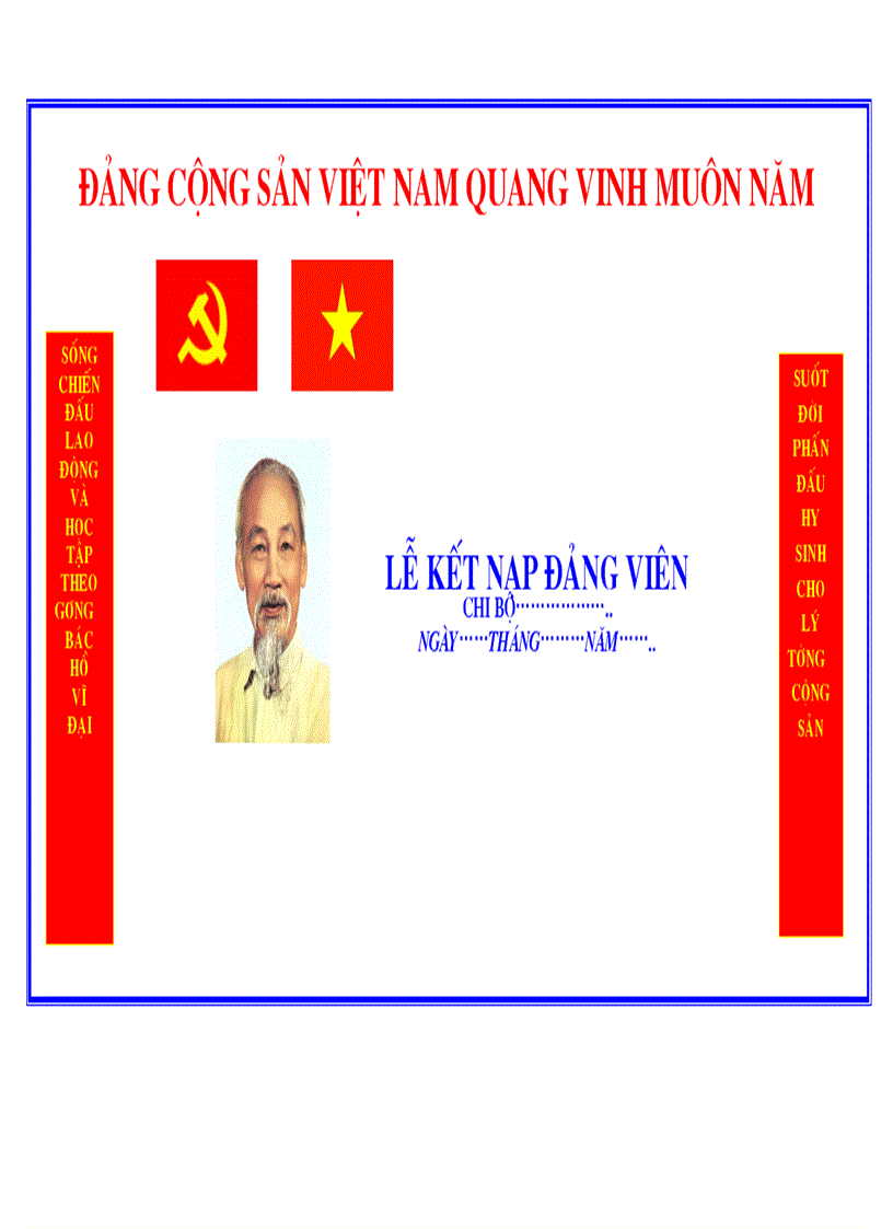 image for page Mẫu trang trí kết nạp Đảng viên