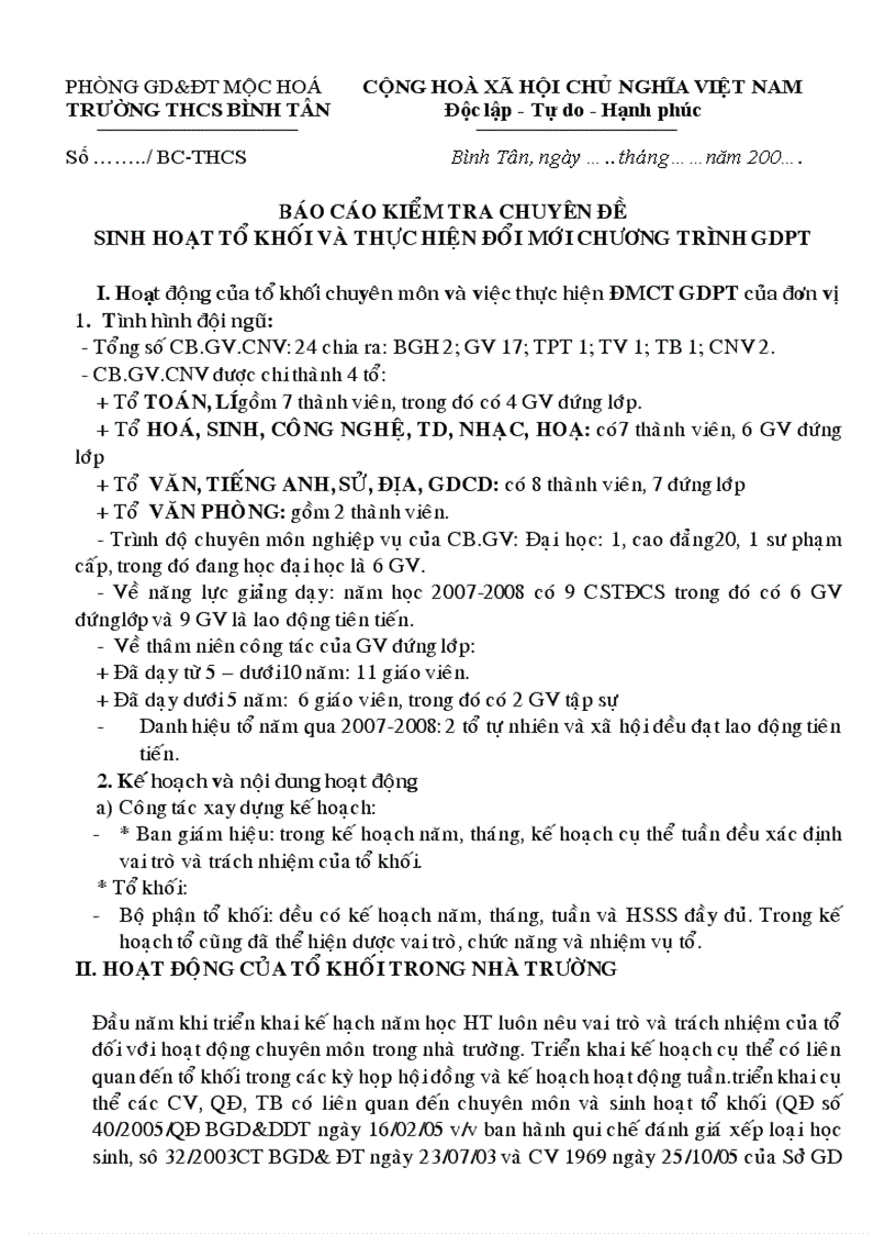 image for page Mau thanh tra chuyen de sinh hoat to khoi