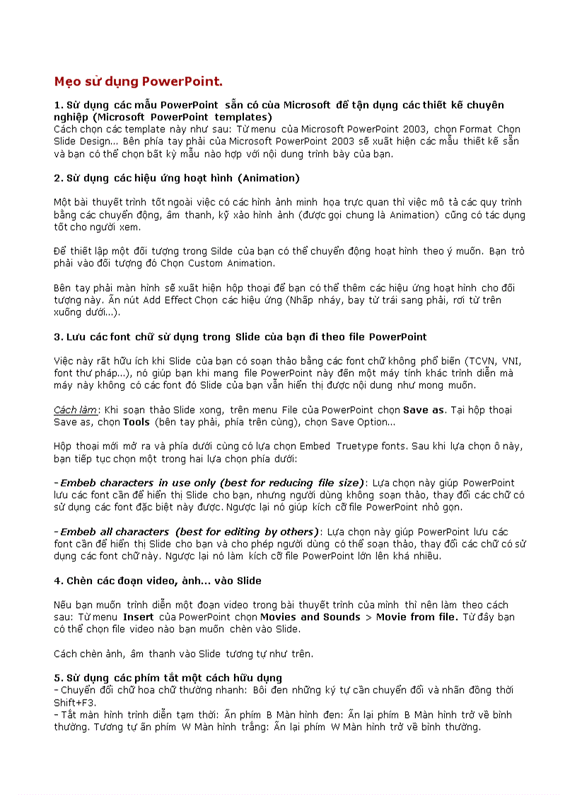 image for page Meo su dung power point