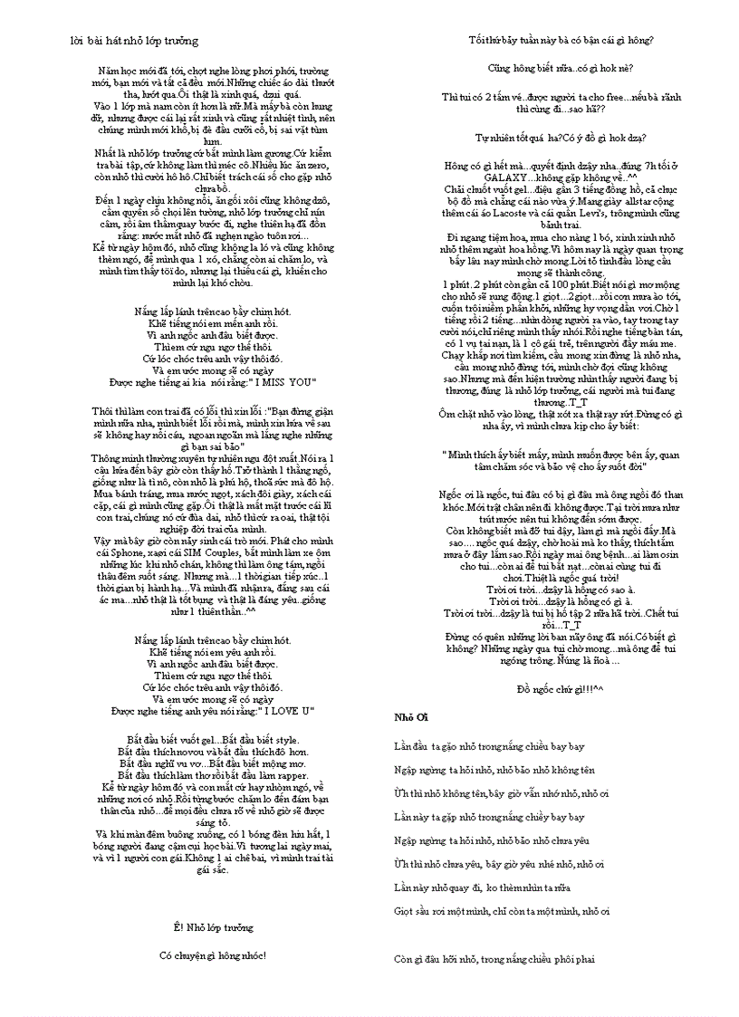 image for page Một số bài hát trong ngày 20 11