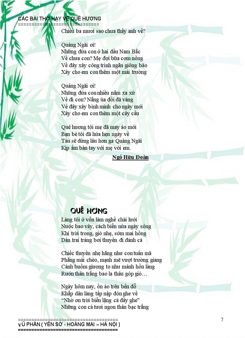 image for page Một số bài thơ hay về quê hương