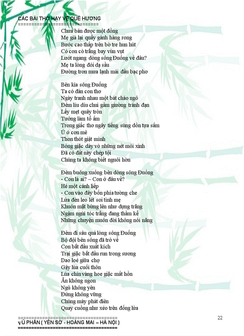 image for page Một số bài thơ hay về quê hương