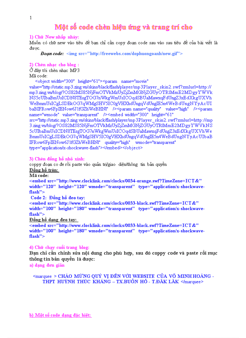 image for page Một số code làm đẹp cho trang web