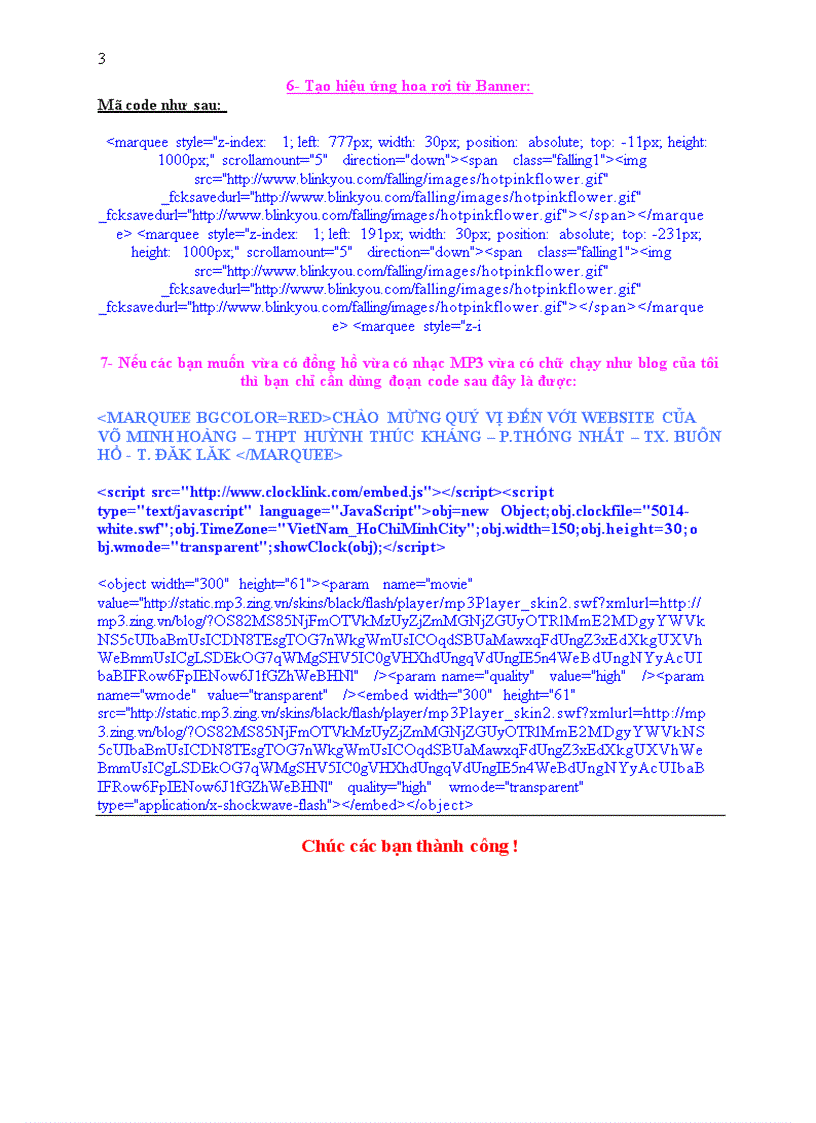 image for page Một số code làm đẹp cho trang web