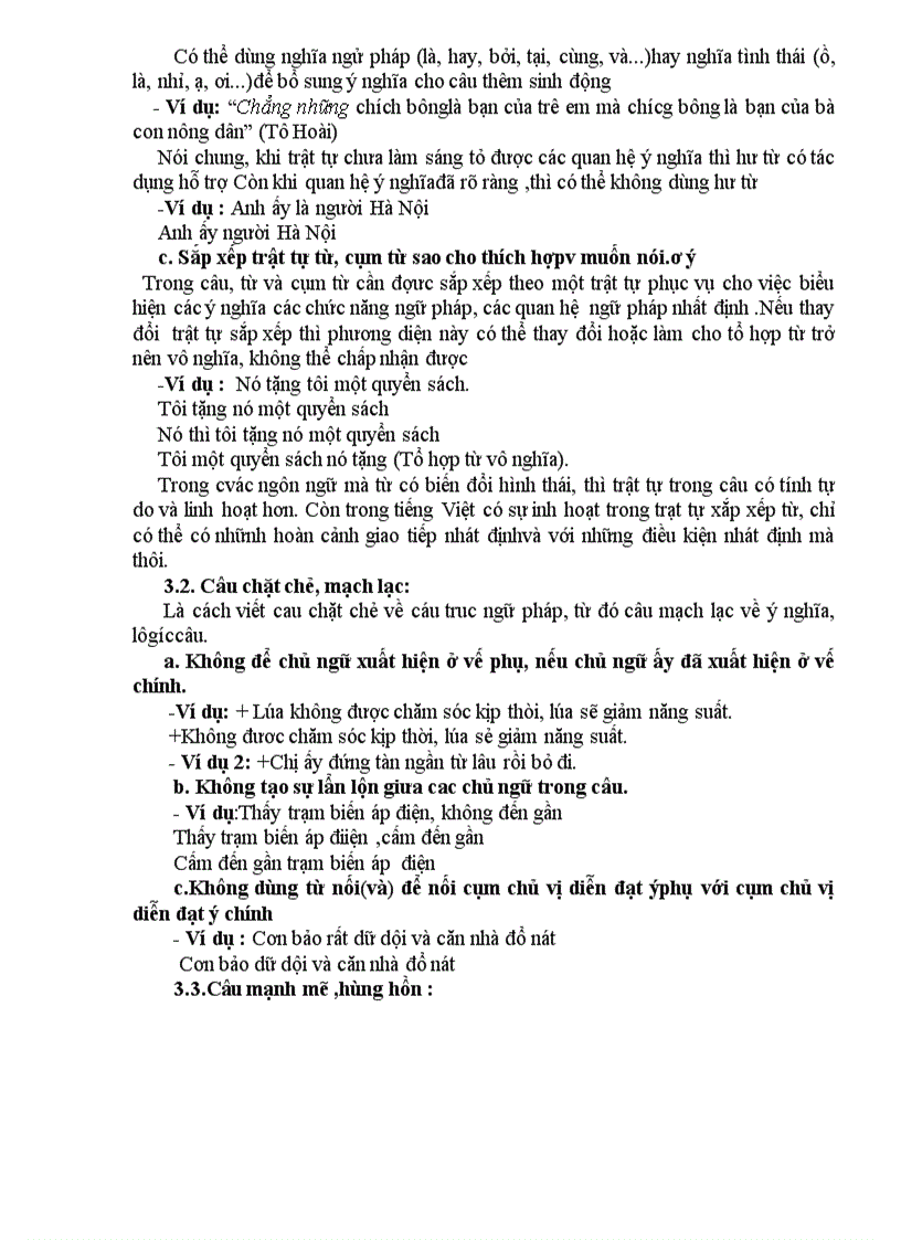 image for page Một số điểm cần chú ý khi đặt câu